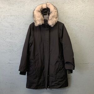 Zara Hooded Long‎ Jacket Women’s S Black Faux Fur Trim Winter Coat